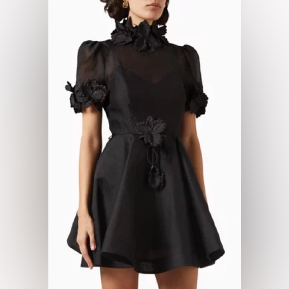 Zimmermann luminosity lift off flower mini dress 0p